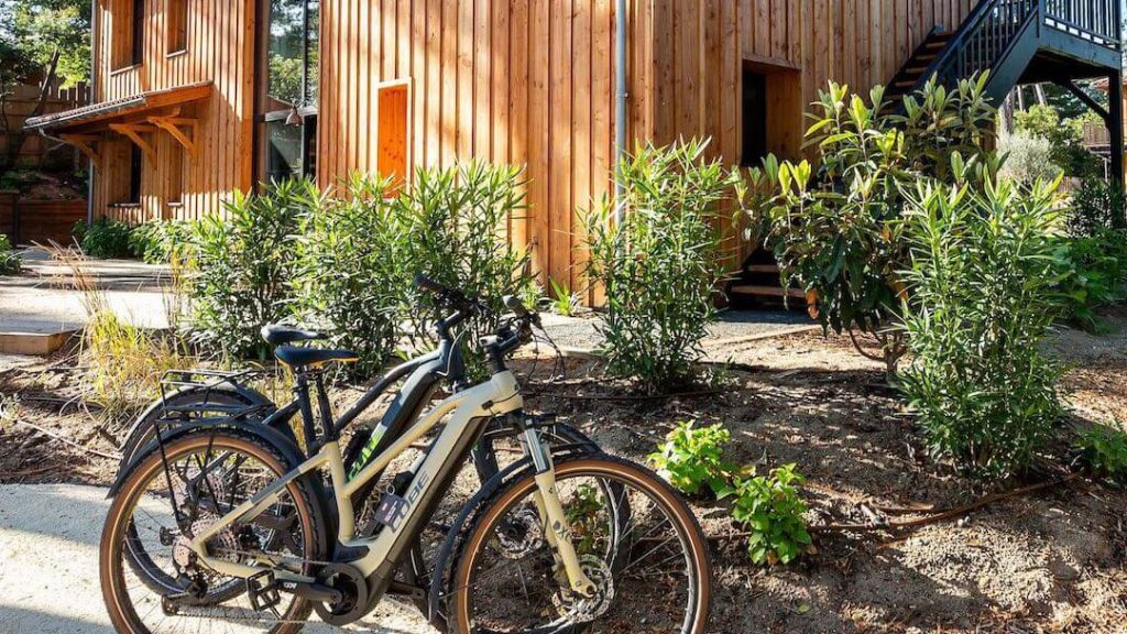 bicycle outside an eco villa